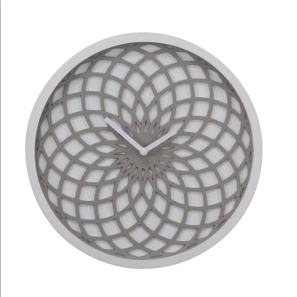 Wall Clock - Lattice inspired design 12 in white - Picture 1 of 6